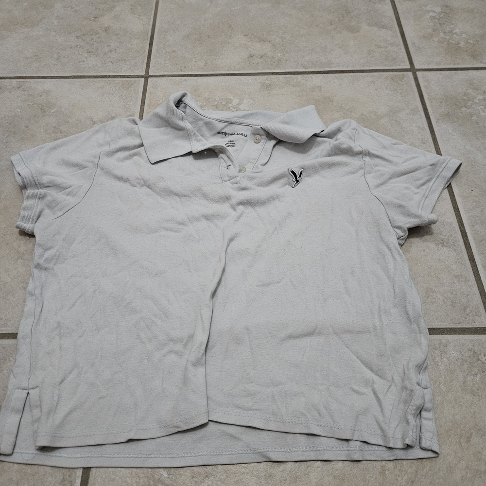 White Cropped Polo Shirt